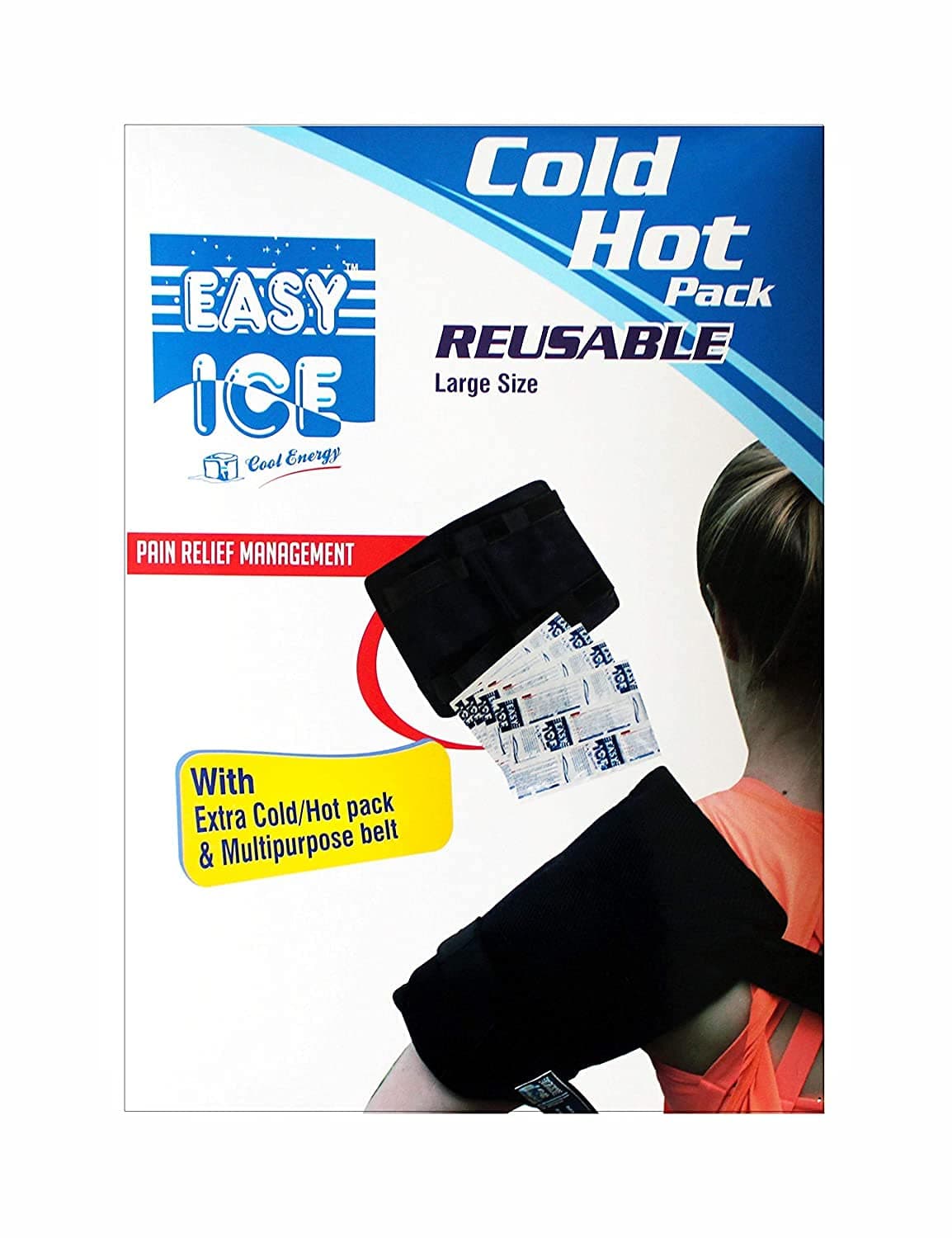 Easy Ice Multipurpose Pain Relieving Cold Hot Therapy Pack With Belt (Large)