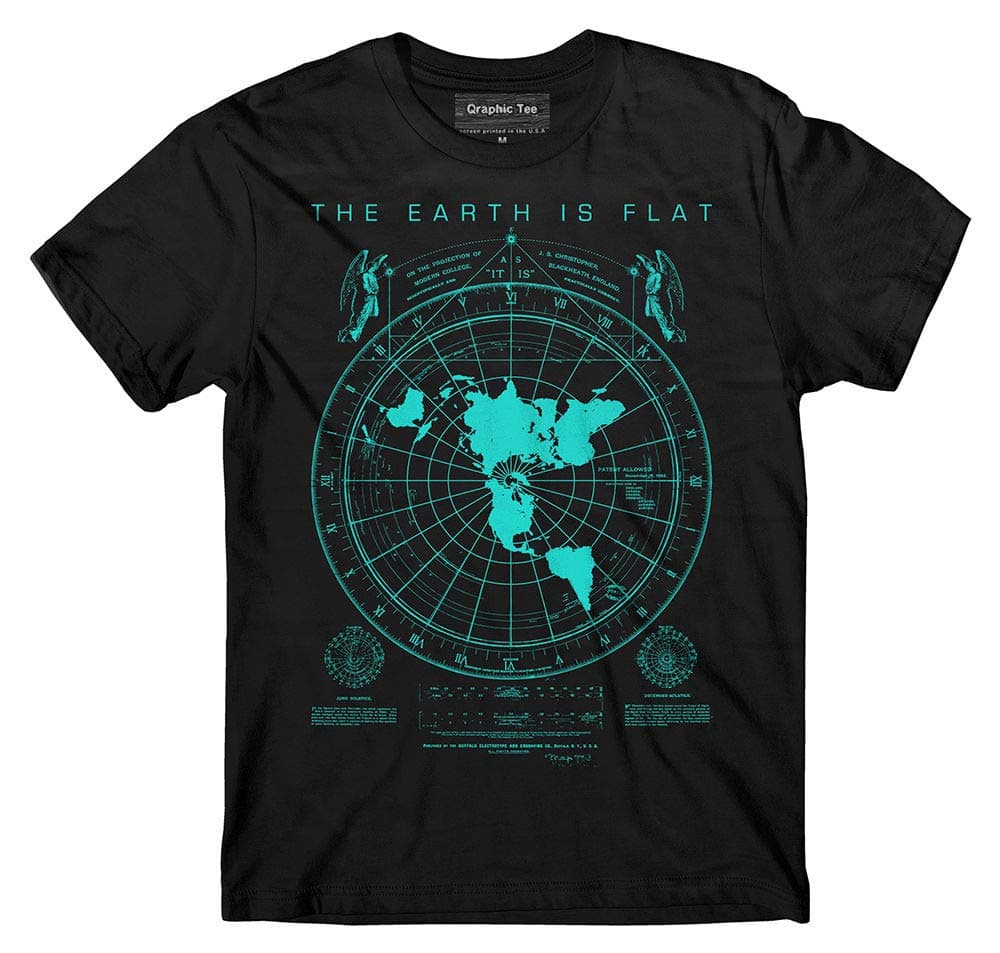 Smart People ClothingFlat Earth Map t-Shirt, Earth is Flat, Firmament, NASA Lies, New World Order