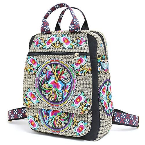 Silkarea Women Small Crossbody Bag Cell Phone Purse Wallet Mini Shoulder Bags Handbags Cellphone Bag Coin Pouch (Black + Multicolor)