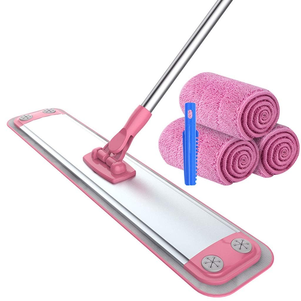 Microfiber Mop Spin Mop 360 - Machine Washable - Reach Every Nook And Cranny - Pivoting Mop Head - with 4 Flat Mop Pads，Widen And Lengthen Wet And Dry Mop Cleaning Tools