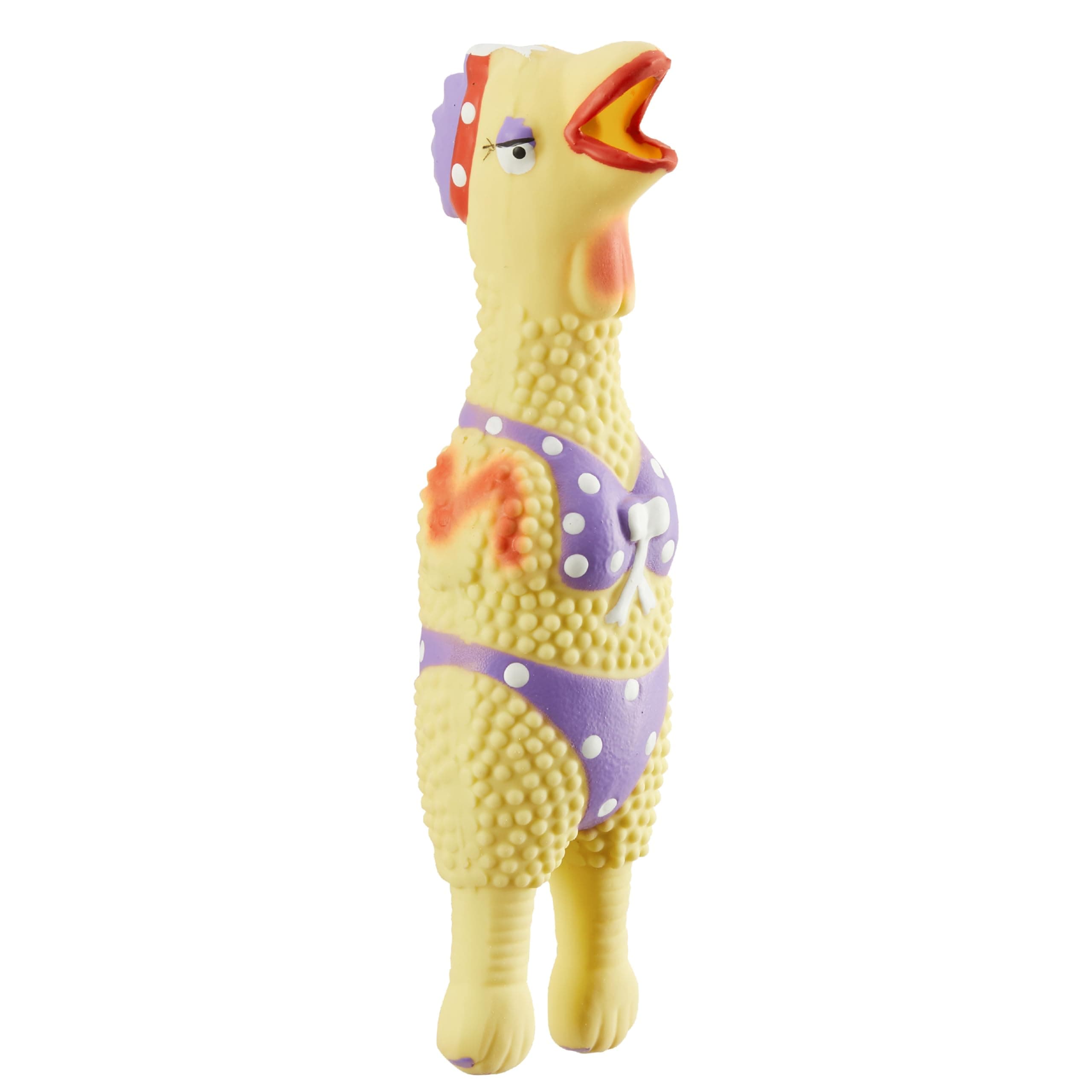 by Charming Pet Squawkers Henrietta Latex Squeaky Rubber Chicken Dog Toy, Funny Interactive Holiday Toy for Dogs, Small Size