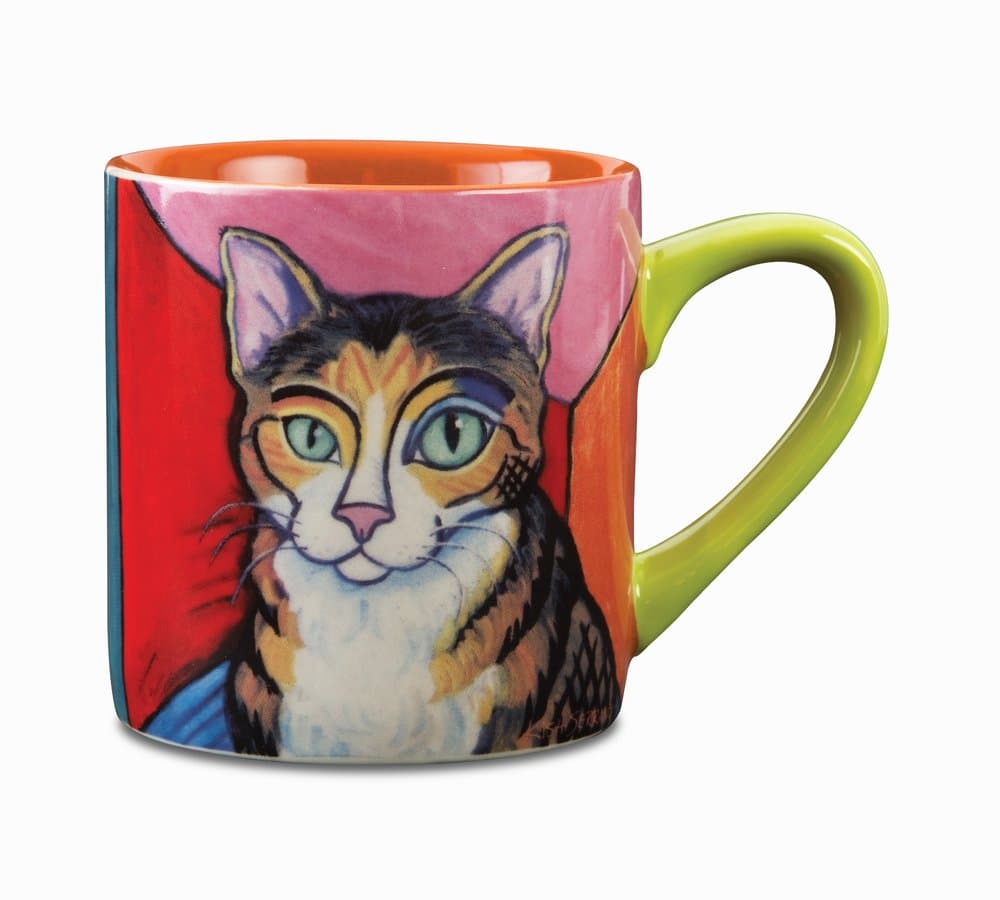 Paw Palettes Brown Tabby Cat Pawcasso Ceramic Mug, 16-Ounce