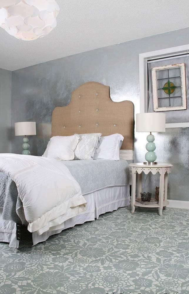 Romantic Wall Stencil - Floor Stencil for Painting Shabby Chic Pattern - Modern Farmhouse Lace Wallpaper - Vintage Flower Stencils - Custom Floor Design