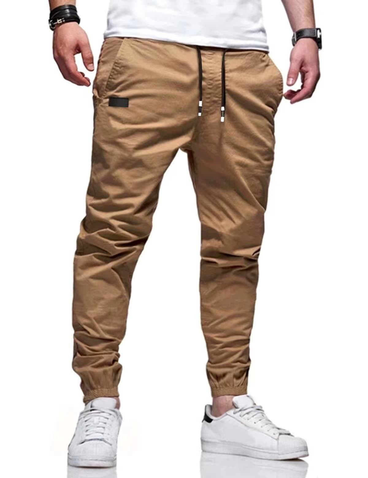 Men's Outdoor Jogging Casual Pants Slim Cargo Workout for Running Sweatpants Hiking