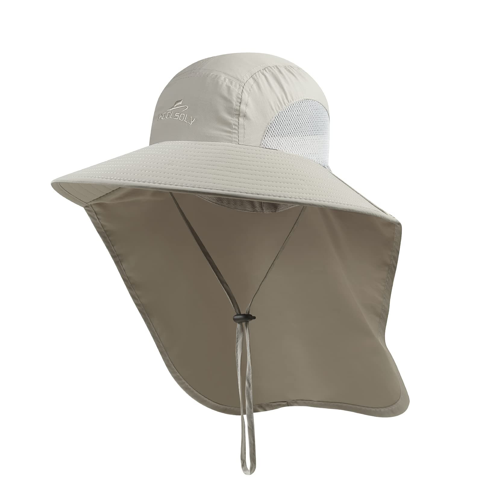 Breathable Wide Brim Boonie Hat Outdoor Waterproof UPF 50+ Sun Protection Mesh Safari Sun hat for Travel Fishing