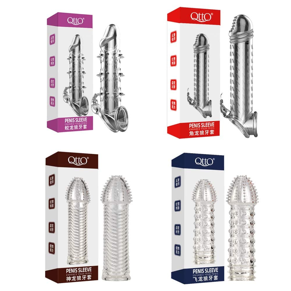 Couples Can Reuse Gift Sets with Crystal Silicone Sheaths (Four Sets)