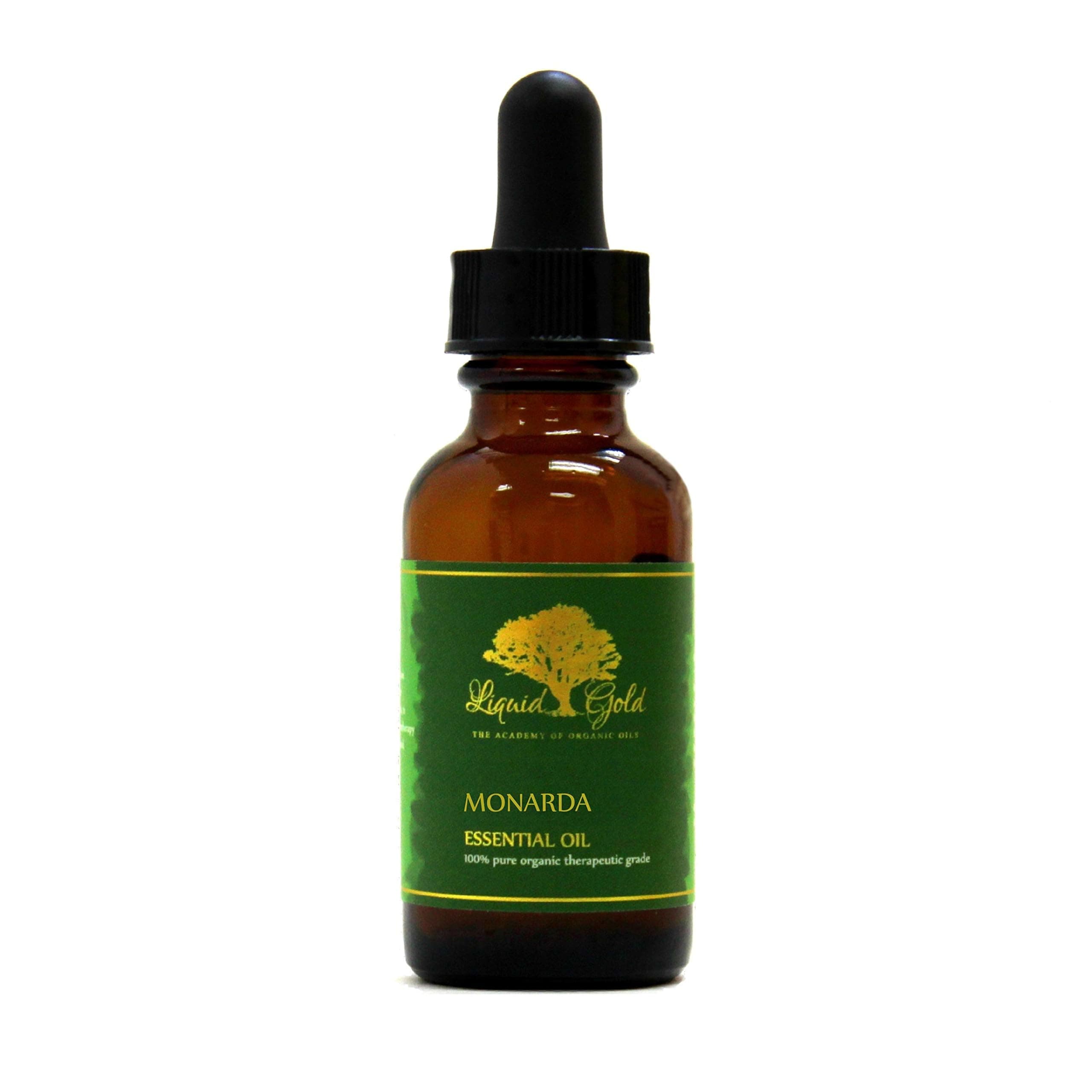 Liquid Gold Inc - 1 oz with Dropper - Premium Monarda Essential Oil - Pure Organic Natural Aromatherapy