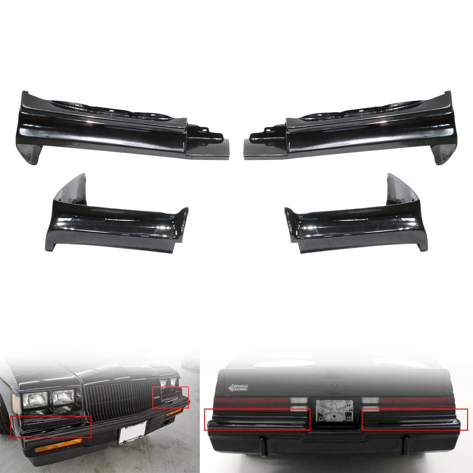 FULL 4PCS Bumper Filler Set For 1981-1987 B-u-ick Regal Grand National
