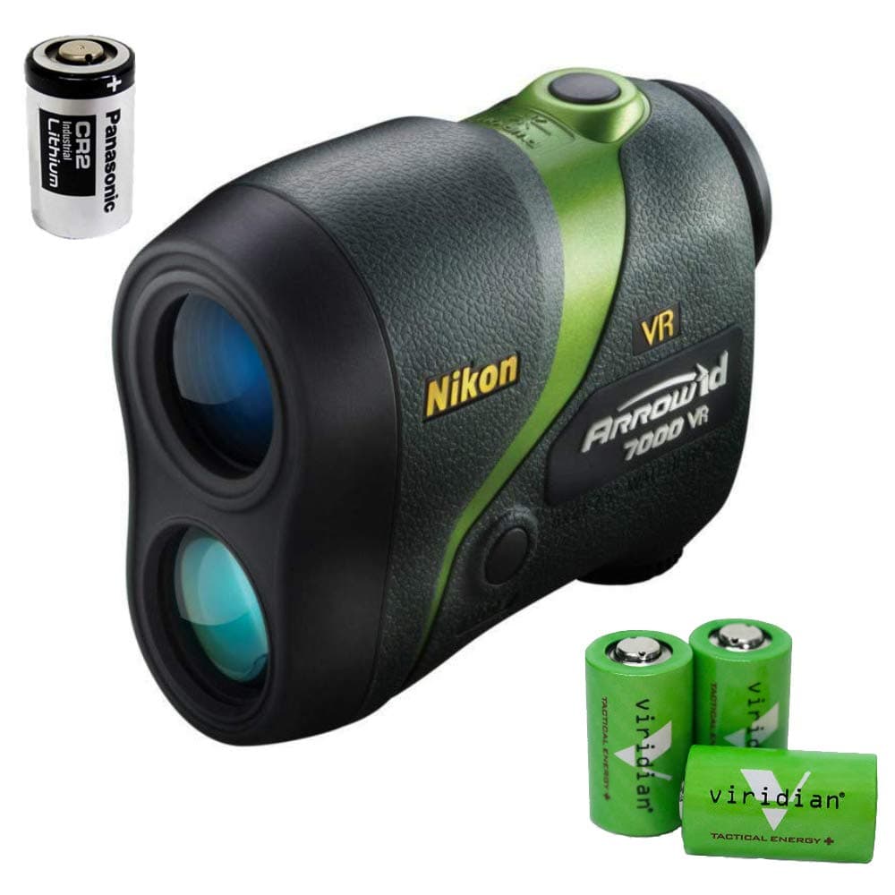 Nikon Arrow ID 7000 VR Bowhunting Laser Rangefinder, Green - 16211 - Bundle with 3 Extra Batteries