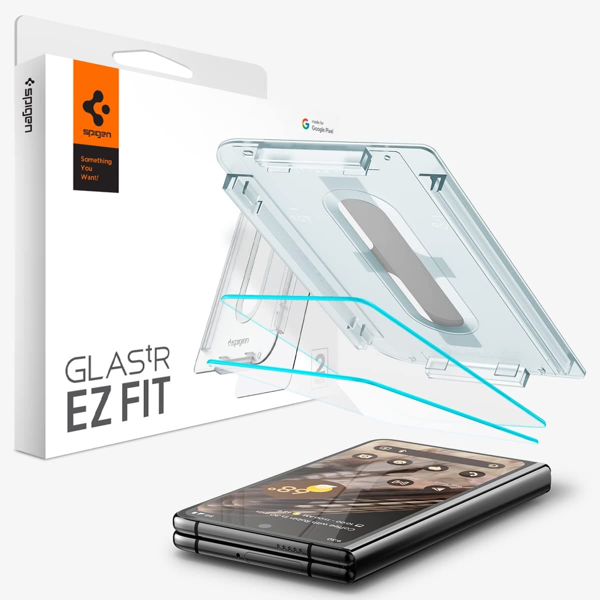 Spigen2 Pack EZ Fit Glas.tR Slim Tempered Glass Screen Protector for Google Pixel Fold