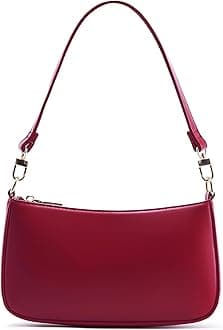 Shoulder Bag for Women Retro Vegan Leather Classic Clutch Tote HandBags Purses with Zipper Closure