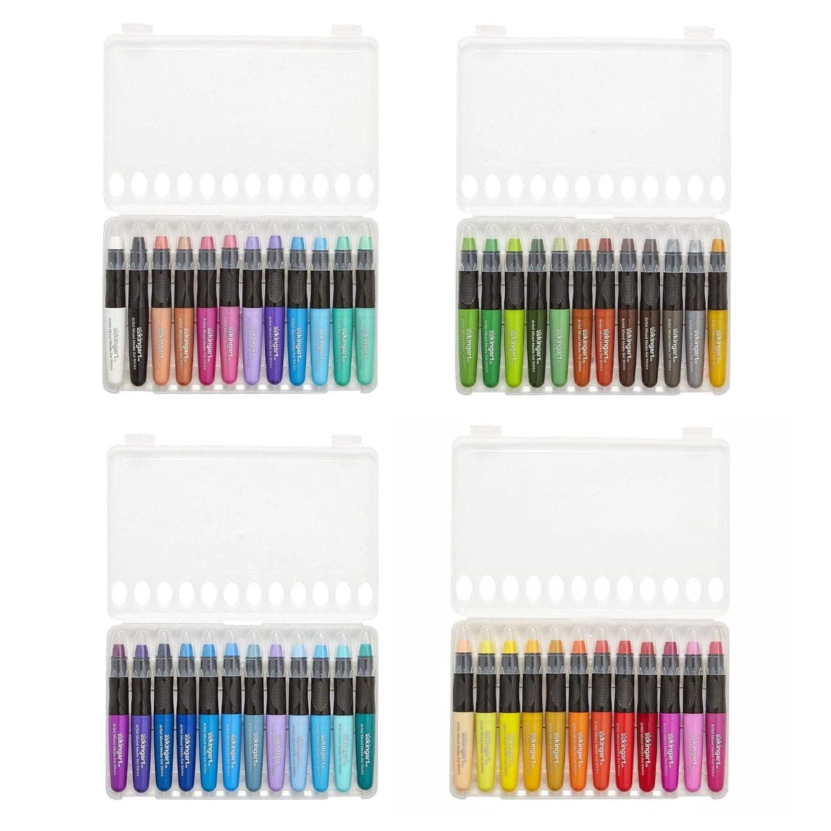 GEL STICK Set, Artist Pigment Crayons, 48 Unique Colors, Water Soluble, Creamy, and Odorless, Use on Paper, Wood, Canvas and more