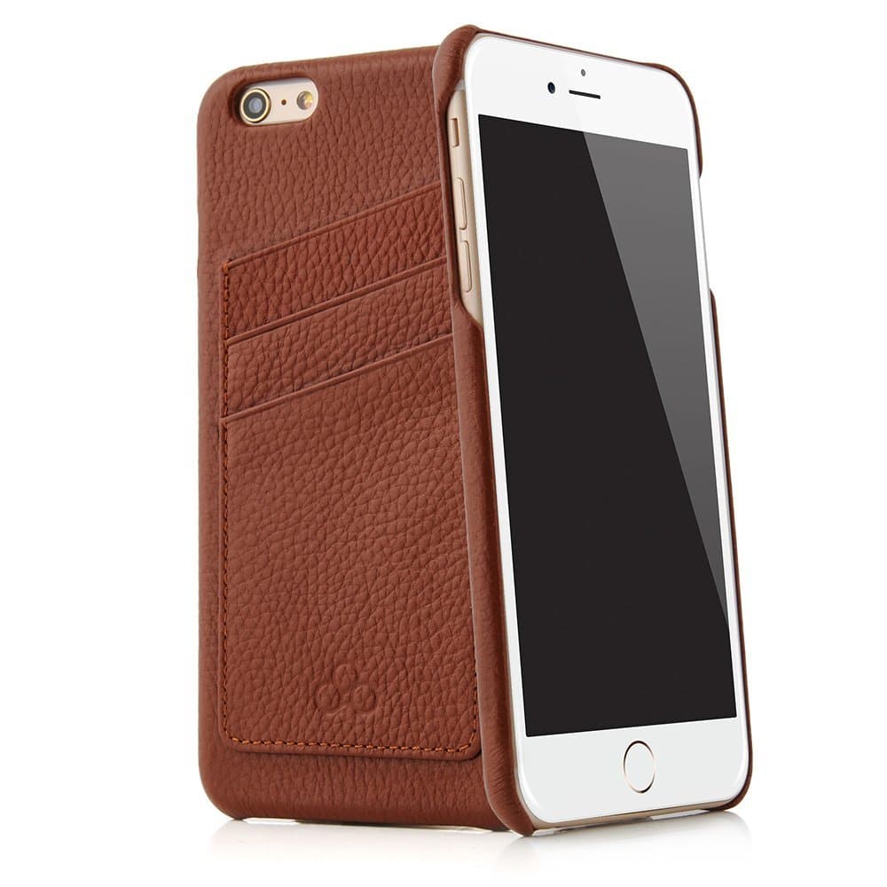 iPhone 6 /6s Plus case No. 3 made of finest cowhide leather for the Apple iPhone 6 /6s Plus in tabacco – iPhone case made of 100% cowhide – iPhone 6 /6s Plus Case with 3 credit card pockets from QUADOCTA®