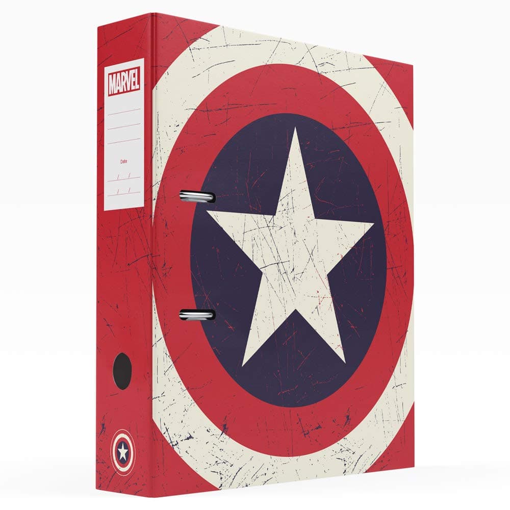 Grupo Erik Lever Arch File - Marvel Captain America Gifts | File Organiser 11 x 12.6 inches - 28 x 32 cm Folders for Paperwork A4, Ring Binder A4 | Marvel Gifts