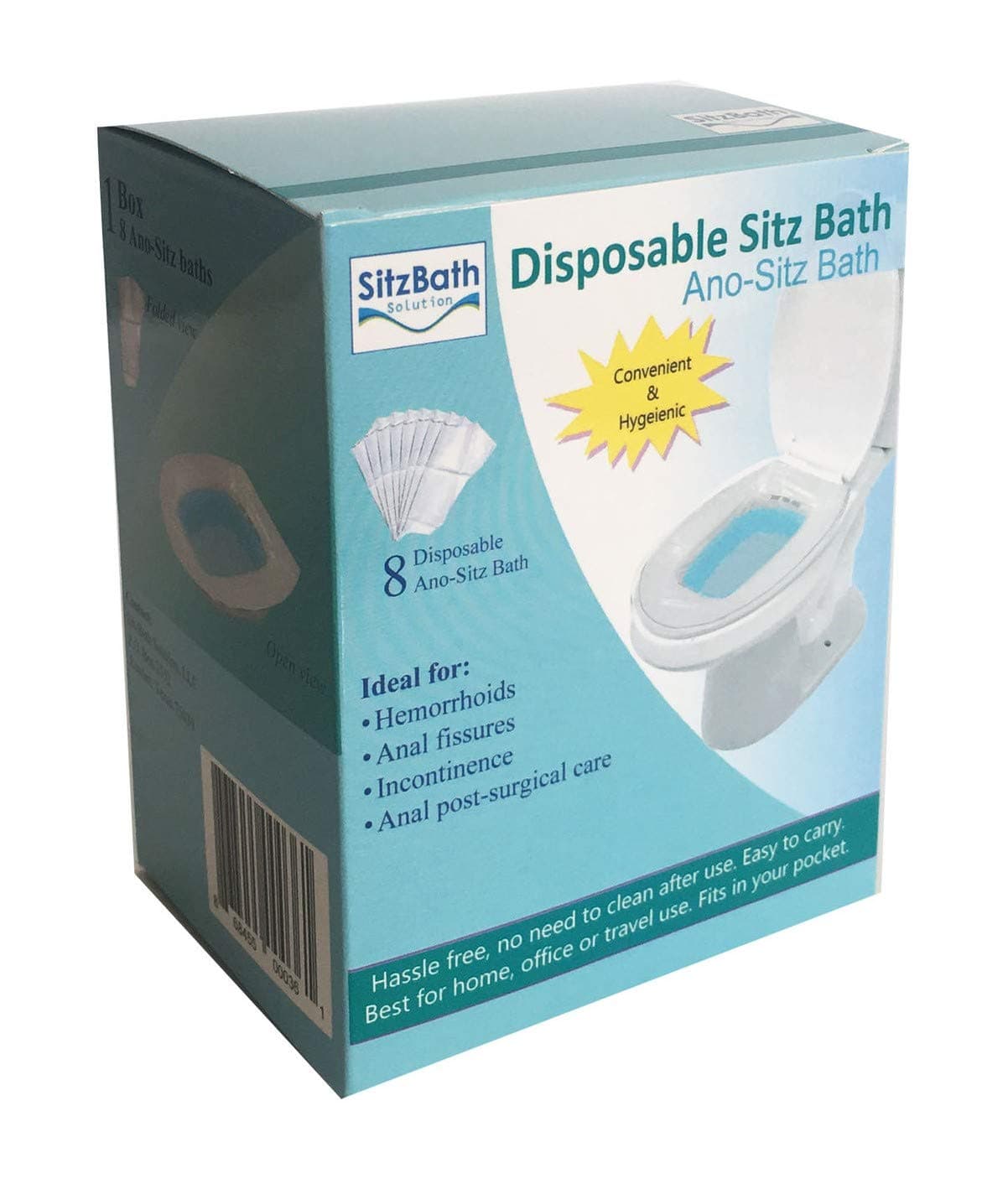 - Disposable Sitz Bath for Toilet – Ano-Sitz Baths for Hemorrhoids, Fissures & Post-Surgery Relief – Portable, Hygienic, Travel-Friendly (8 Pack)