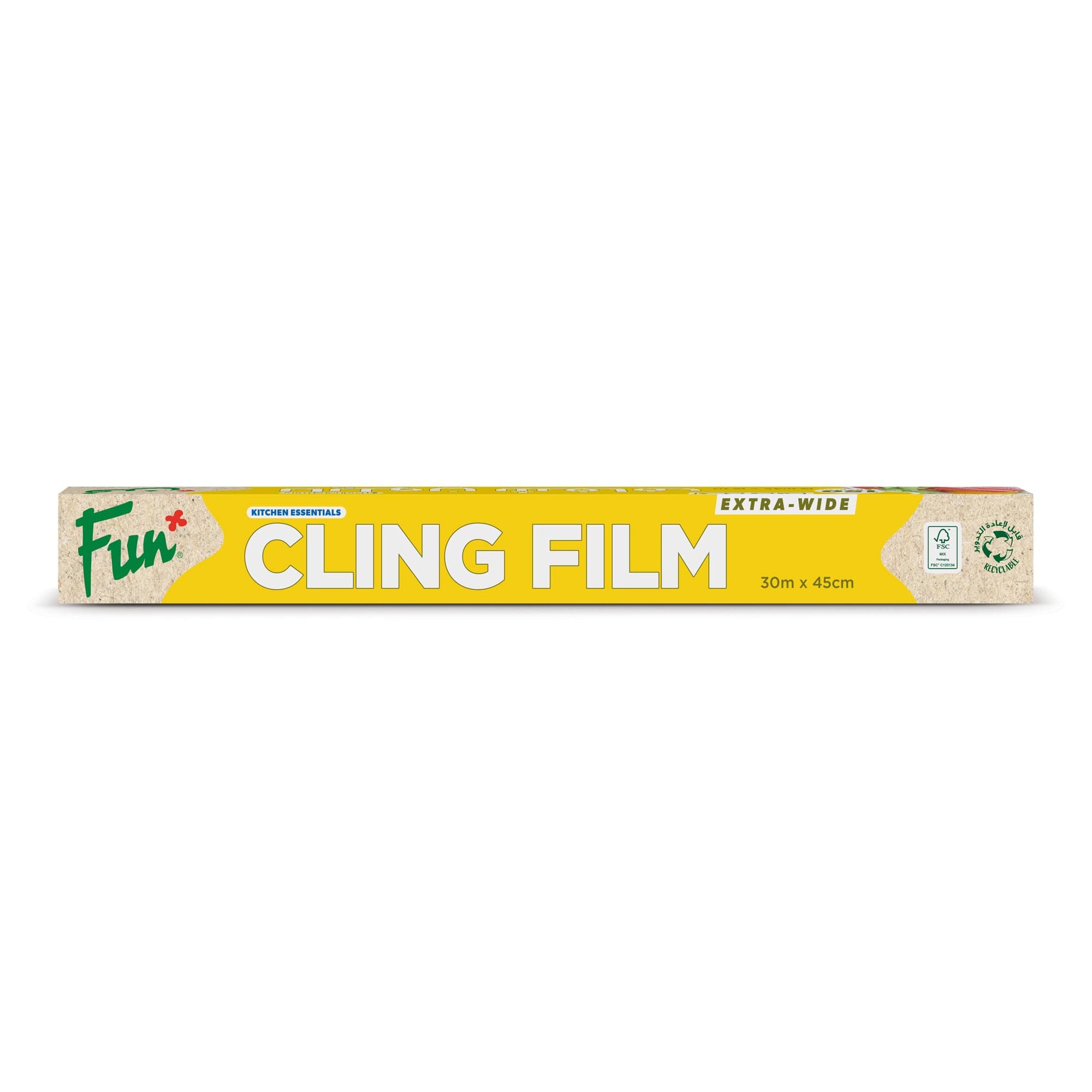 Fun Extra-Wide Cling Film Wrapper, 30m x 45cm, 150 Sqft, Premium Food Wrap for Freshness, Kitchen Storage & Meal Prep (Pack of 1)