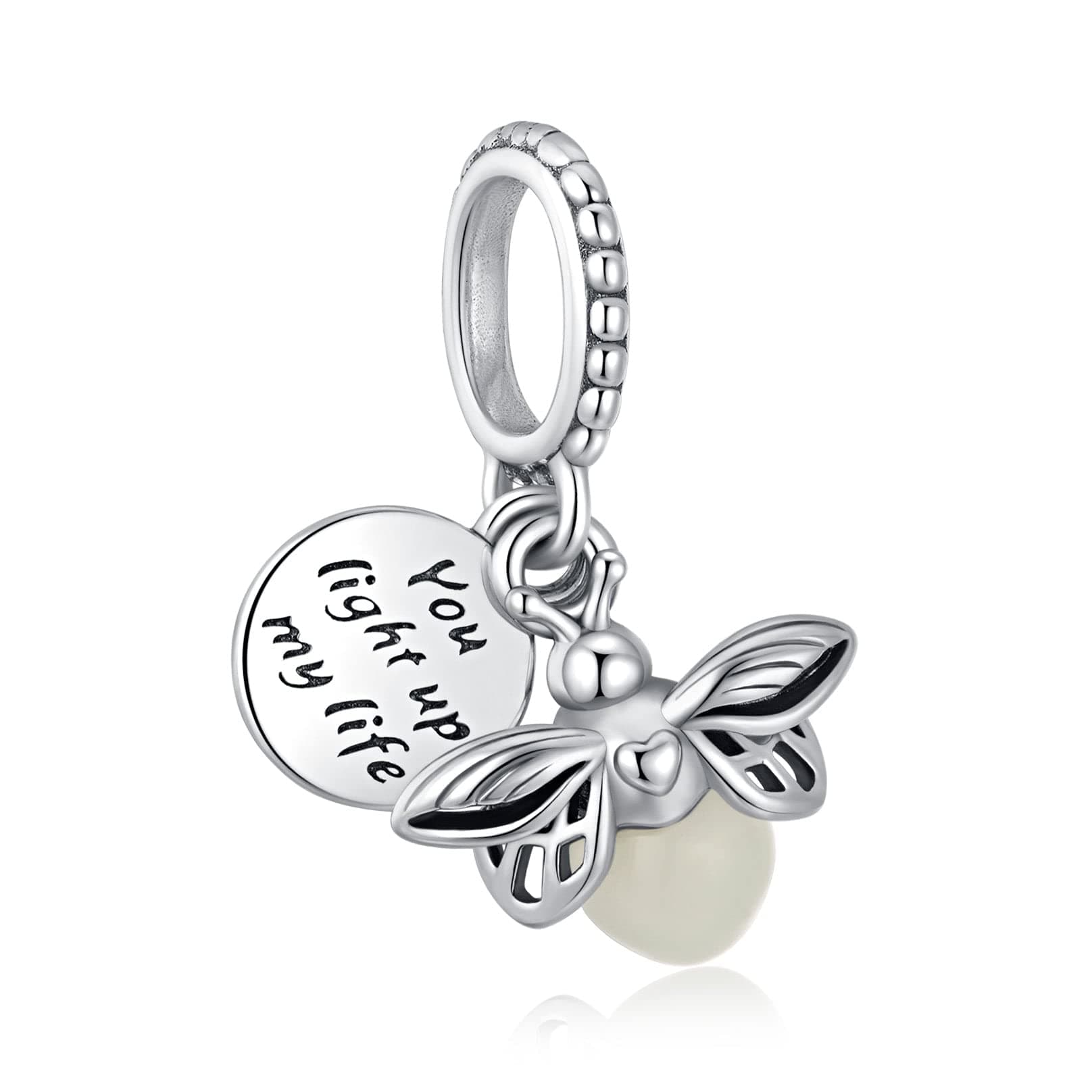 Birthday Fashion Love Heart Dangle Charm 925 Sterling Silver Charms fits Bracelets and Necklace Pendant Bead Charms Jewelry Present for Women Family Friends