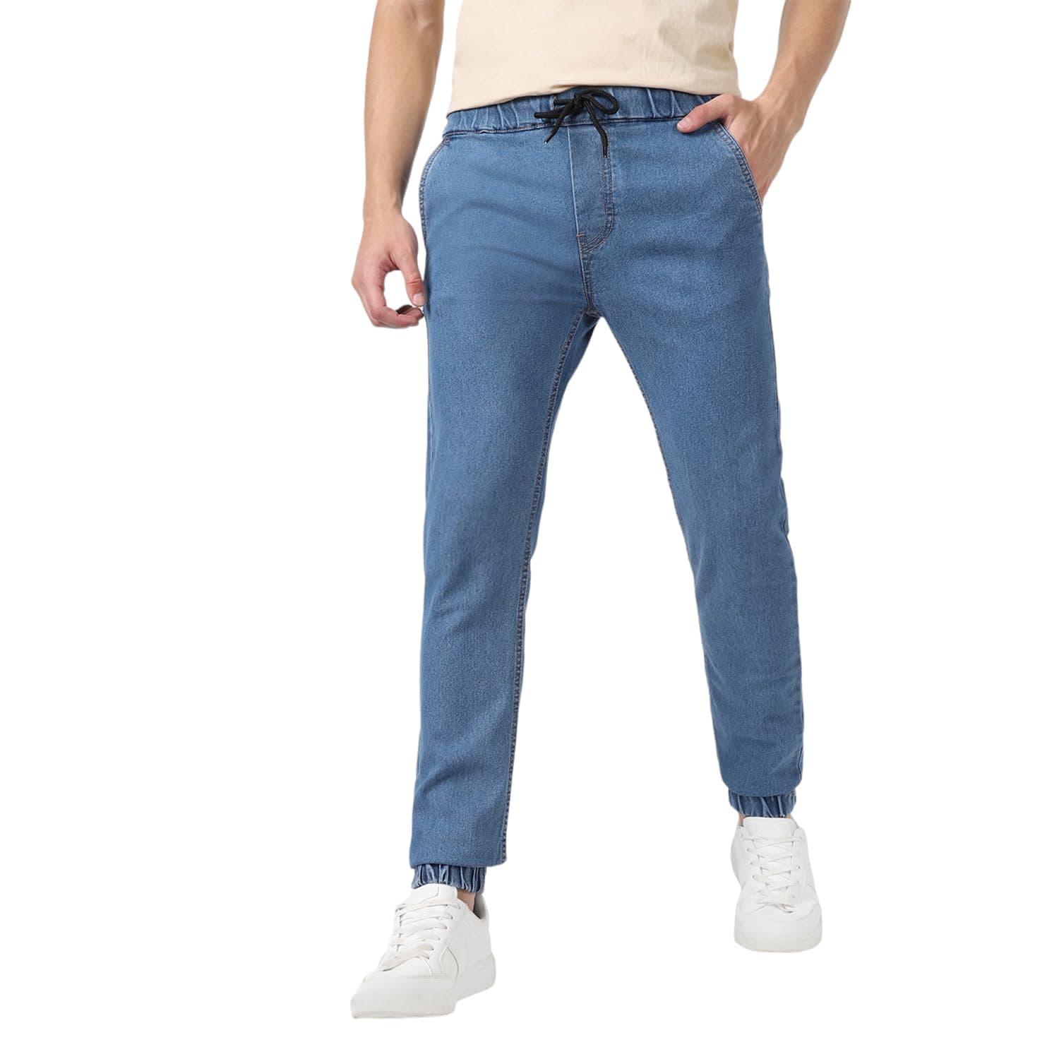 Urbano Fashion Men's Slim Fit Mid Rise Jogger Jeans Stretch