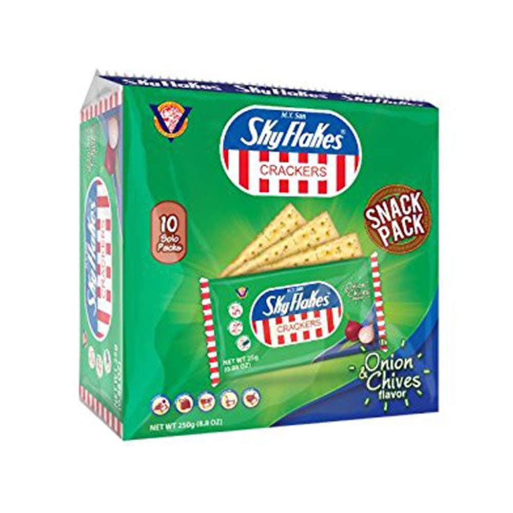 Sky Flakes Crackers, Onion and Chive, 8.8O-10-pack