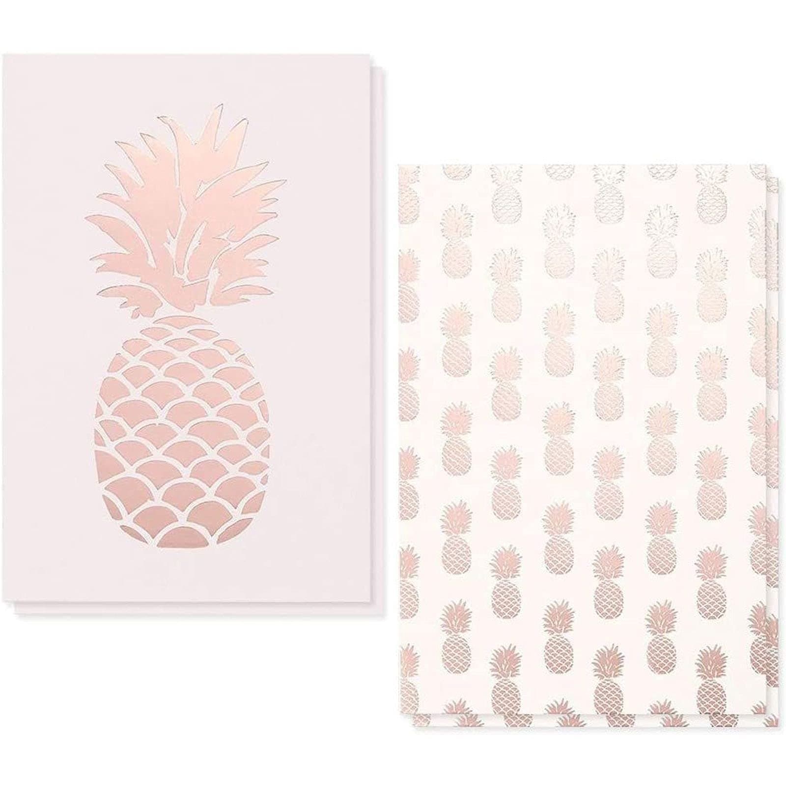36-Pack All Occasion Greeting Cards in Pink Foil Pineapple Designs, Envelopes Included, 4x6