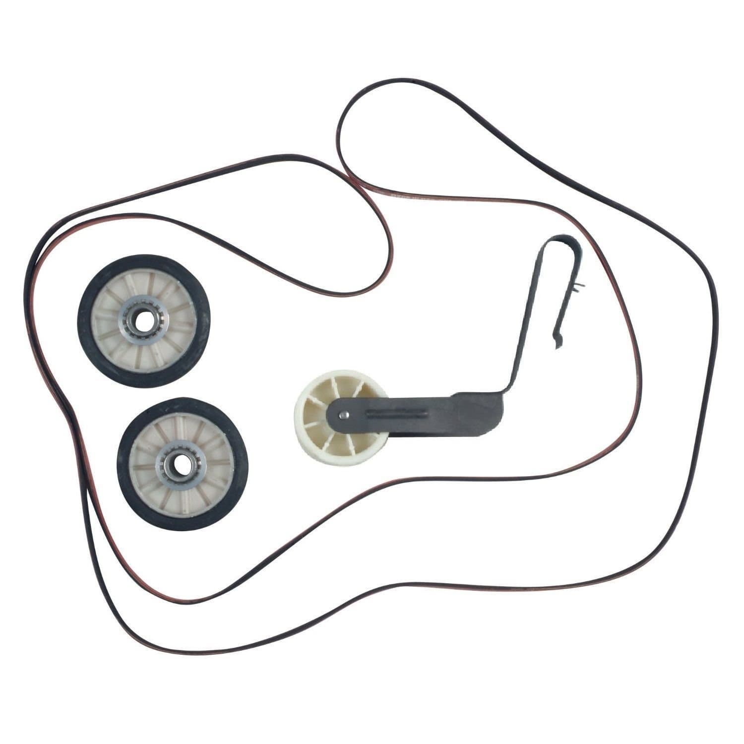 Compatible Dryer Belt, Pulley and Roller Repair Kit for Amana NED4600YQ0, WED6200SW0, WED5100VQ0, Maytag MED5870TW0 Dryer