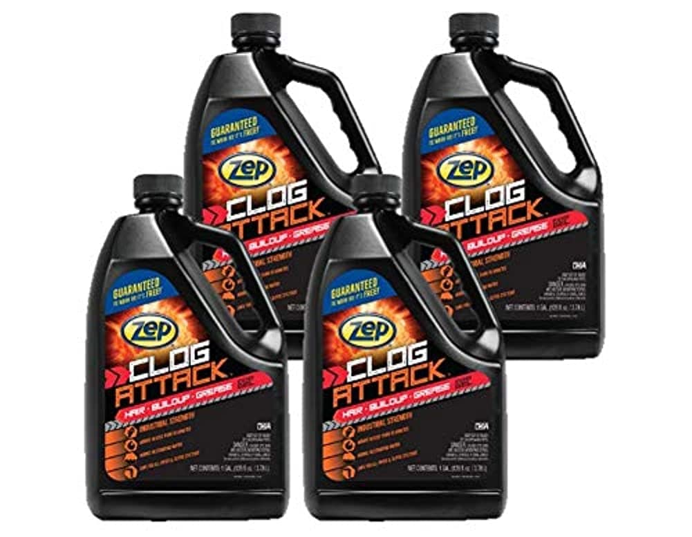 Clog Attack Hair, Buildup, and Grease Remover Gel - 1 Gallon (Case of 4) ZUCA128 - Zep's Strongest General Drain Opener