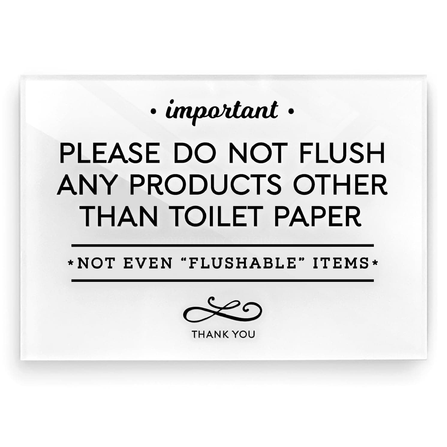 Reilly Originals 3.5x5 Inch Do Not Flush Rules Bathroom Sign ~ Ready to Stick ~ Premium Finish, Durable
