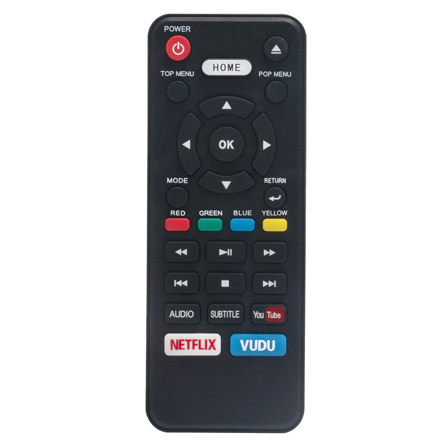 AIDITIYMI NC453 NC453UL Replaced Remote Control fit for Sanyo Blu-ray Disc DVD Player Blu Ray FWBP706F FWBP706FA FWBP706FC Home Audio with Netflix Vudu Button Key