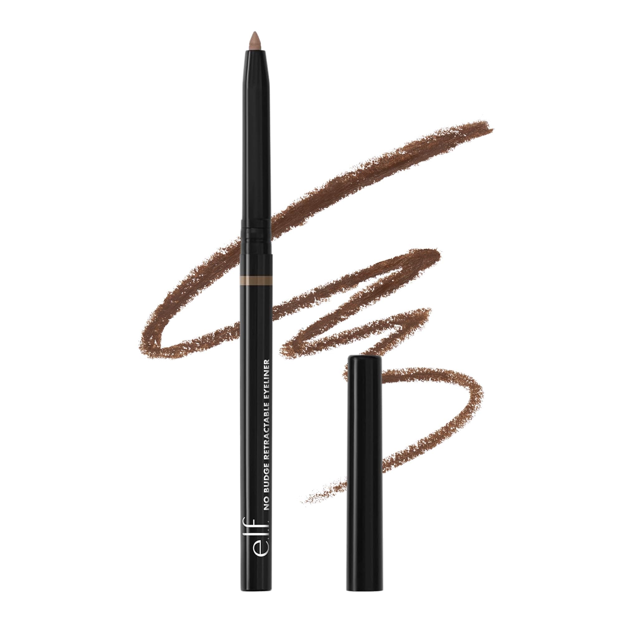 e.l.f. No Budge Retractable Eyeliner, Creamy, Ultra-Pigmented, Coffee