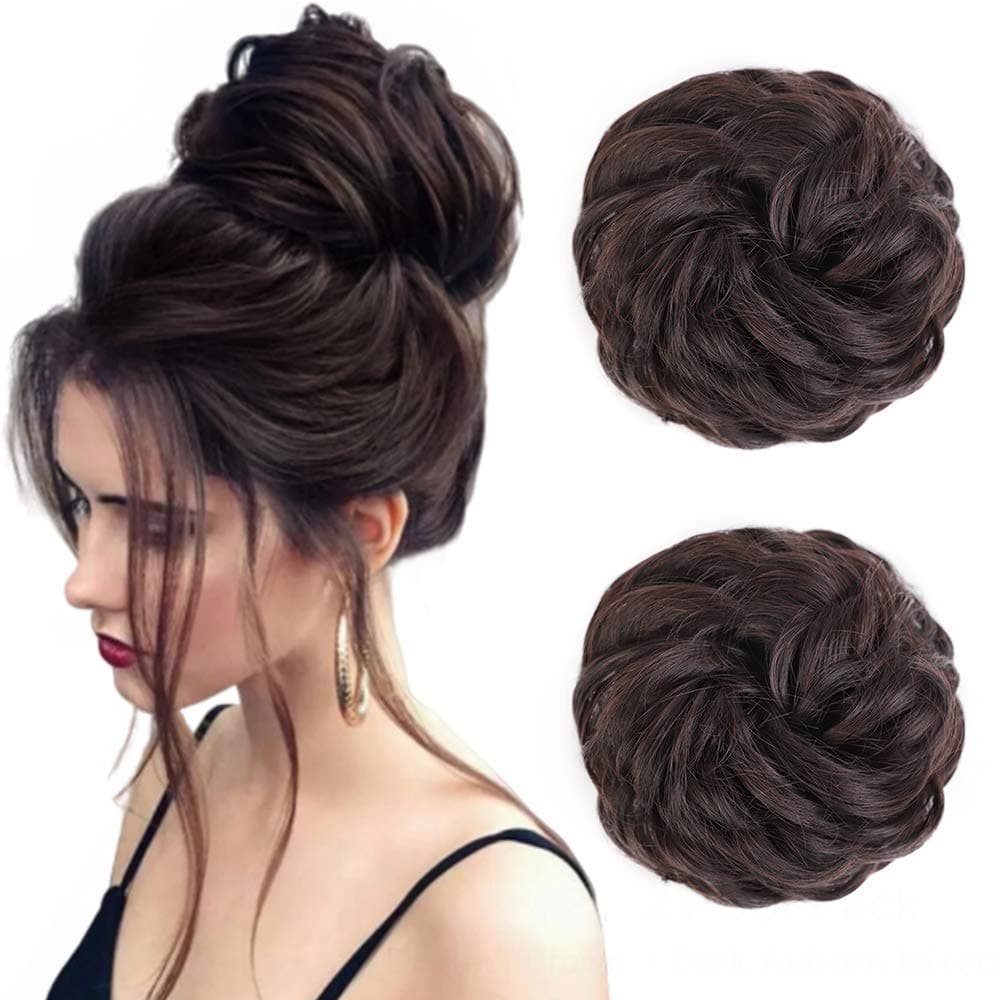 Human Hair Bun Extensions Messy Hair Scrunchies Hair Pieces for Women Hair Donut Updo Ponytail