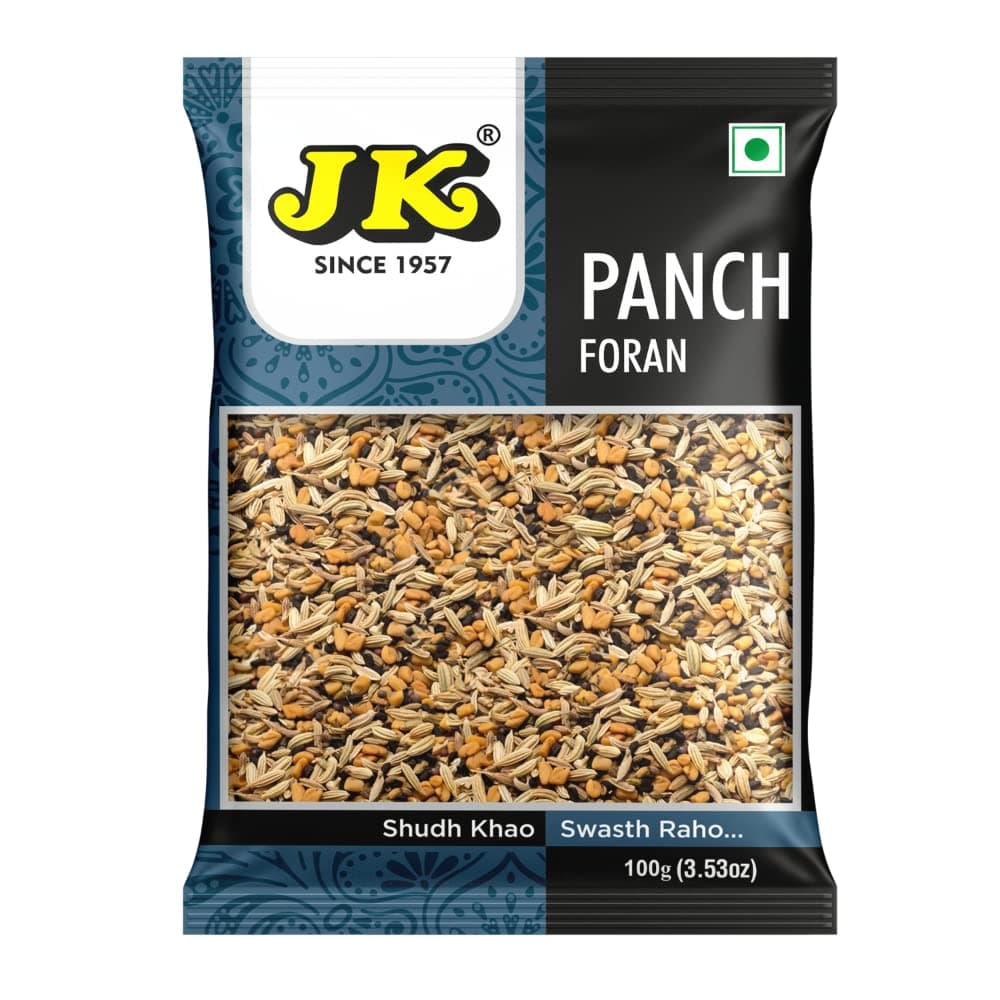 JK Panch Foran 100 Grams - Bengali Panchphoron Whole Cardamom Spice Mix | Authentic Kolkata Masala | Indian Five Spice Blend | Grocery Staple