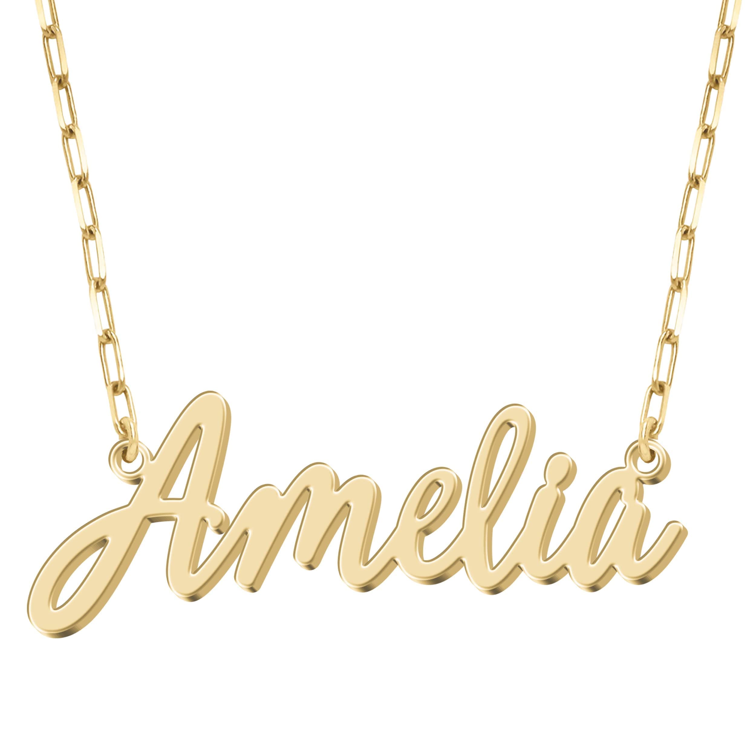Personalised Sterling Silver Name Necklace Custom Gold Name Jewellery Customised Dainty Pendant Birthday Gift Ideas for Women Girl Teenage