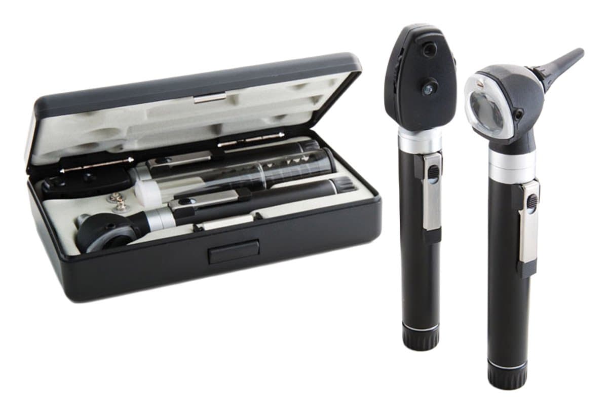 ADC Otoscope/Ophthalmoscope Diagnostic Set, Pocket Size, Xenon Lamp, 2.5V, Hard Case, Diagnostix 5110N, Black