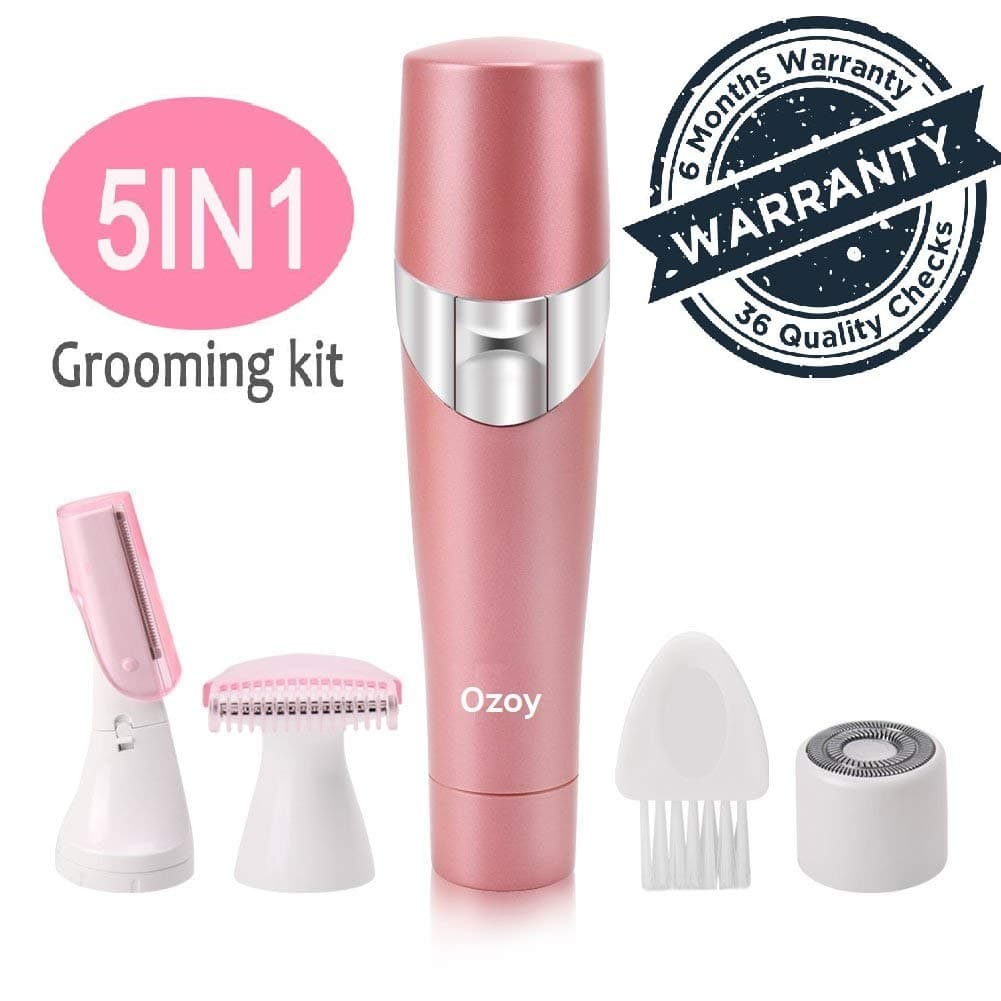 Yuyutsu Painless Electric Shavers, 5 In 1 Hair Remover For Women With Facial Removal, Women's Bikini Trimmer, Eyebrow Razor, Nose Shaver, Cleansing Brush removal and Legs Epilator Multi purpose
