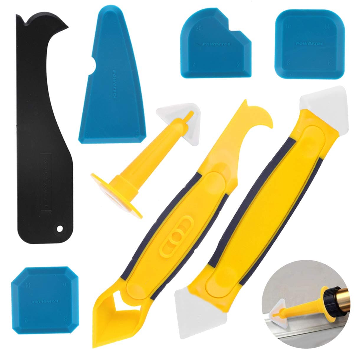 Silicone Remover & Silicone Jointing Tool, Multifunctional 8 in 1 Professional Silicone Tool Scraper Set for Kitchen Bathroom Floor