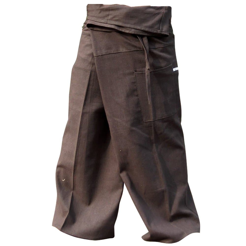 Thai Fisherman Pants Yoga Trousers Free Size Plus Size Cotton Taupe