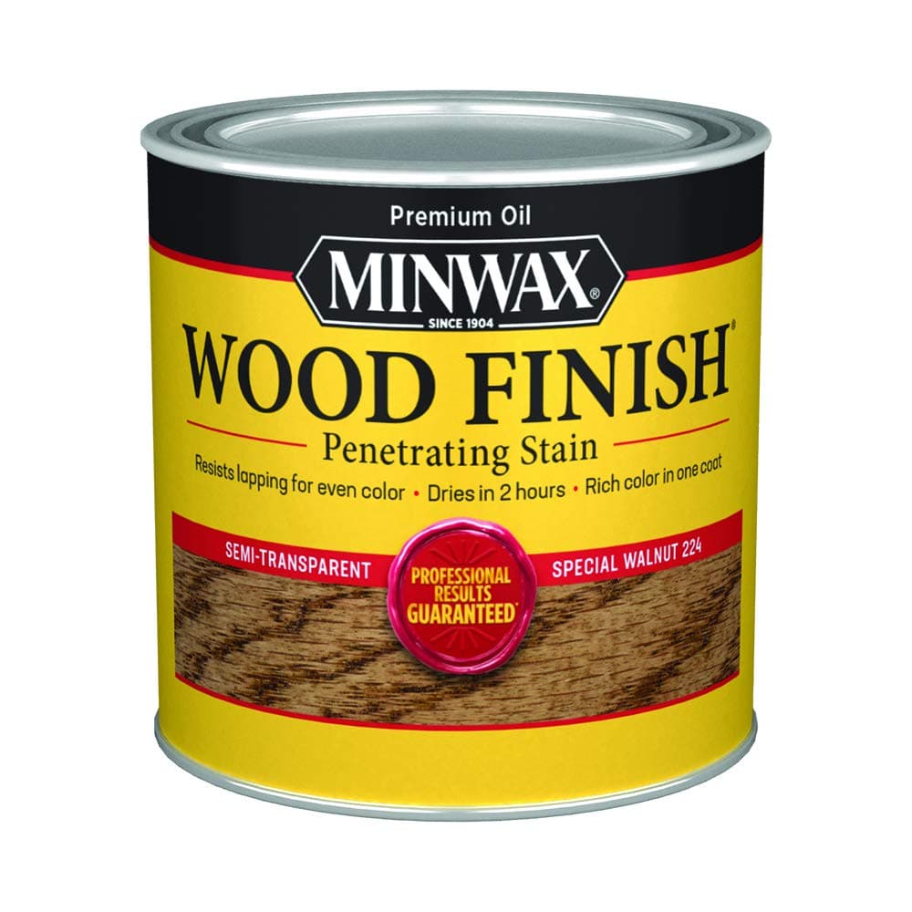 Minwax 222404444 Wood Finish Penetrating Interior Wood Stain, 1/2 pint, Special Walnut