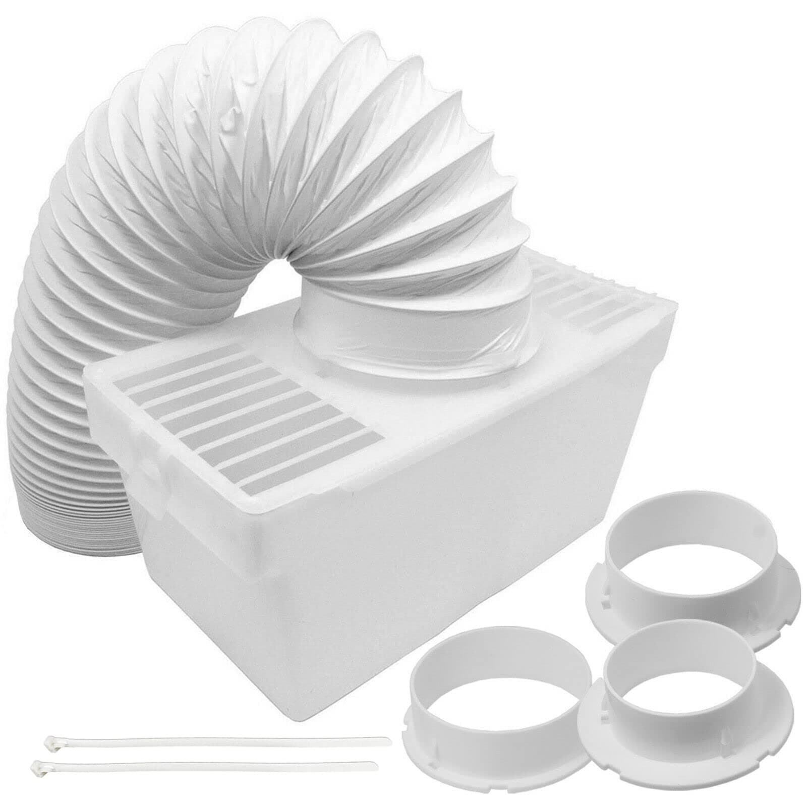 SPARES2GO Universal Vent Hose Condenser Box Kit with 3 x Adapters for Tumble Dryer (1.2m)