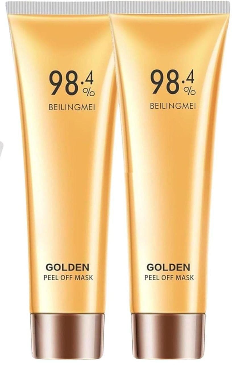 TZEP Gold Peel Off Face Mask Anti-Wrinkle, 98.4% Golden Peel Off Mask, Anti-Aging Gold Face Mask for Moisturizing, Removes Blackheads, Reduces Fine Lines, Cleans Pores (2PCS)