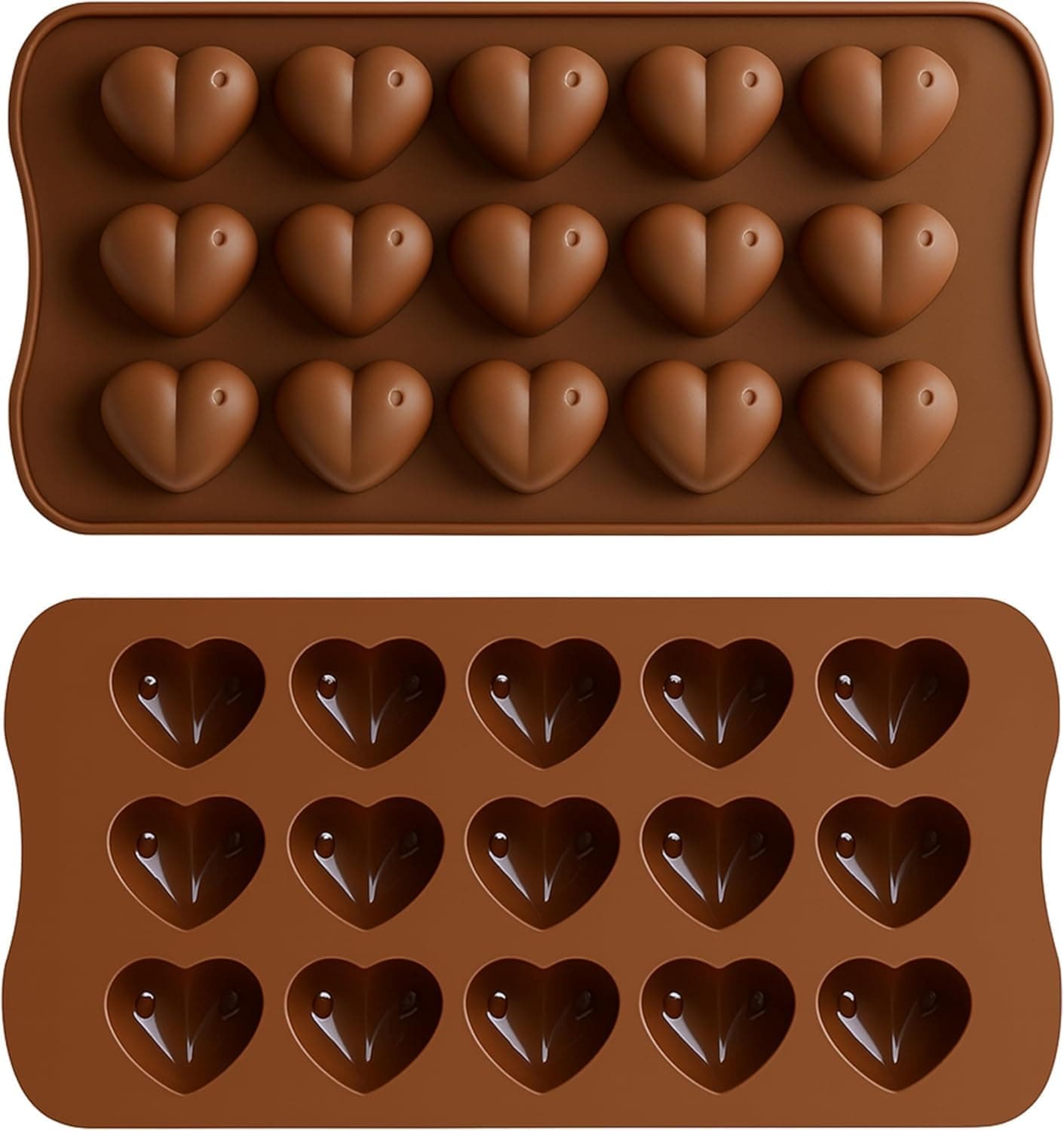 Heart Silicone Moulds - Wax Melts & Chocolate Cake Jelly - 15 Heart Moulds