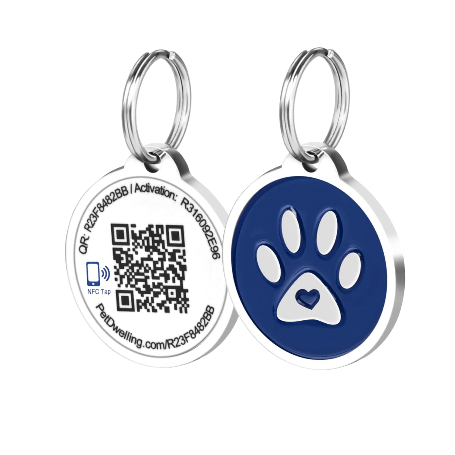 Pet Dwelling Smart Touch QR Code/NFC ID Tag Links to Free Online Profile w/Scanned GPS Location Stamp