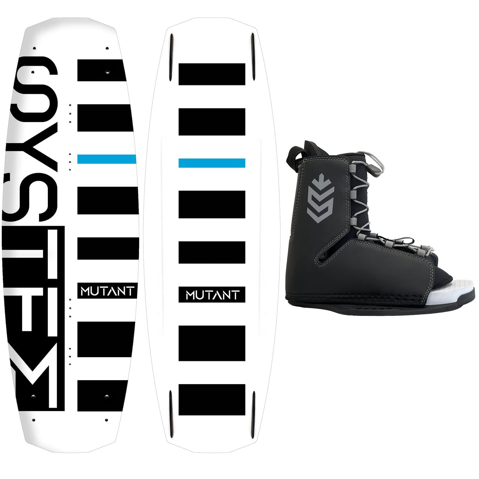 System Wakeboard Package Mutant with System Tour Wakeboard Bindings Fits Boot Sizes 8-14 Boards 134, 138, 142 cm
