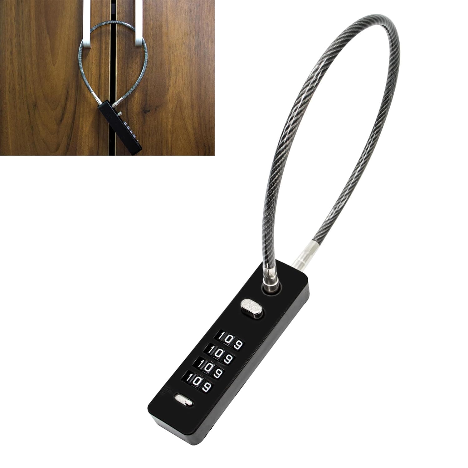 Bolivia's Cable Locks with Combination, Security Steel Cable Luggage Lock Weatherproof with Resettable Code, Braided Steel Coated Anti-Theft Cable Lock for Bikes, Lockers, File Cabinets, Small Fences