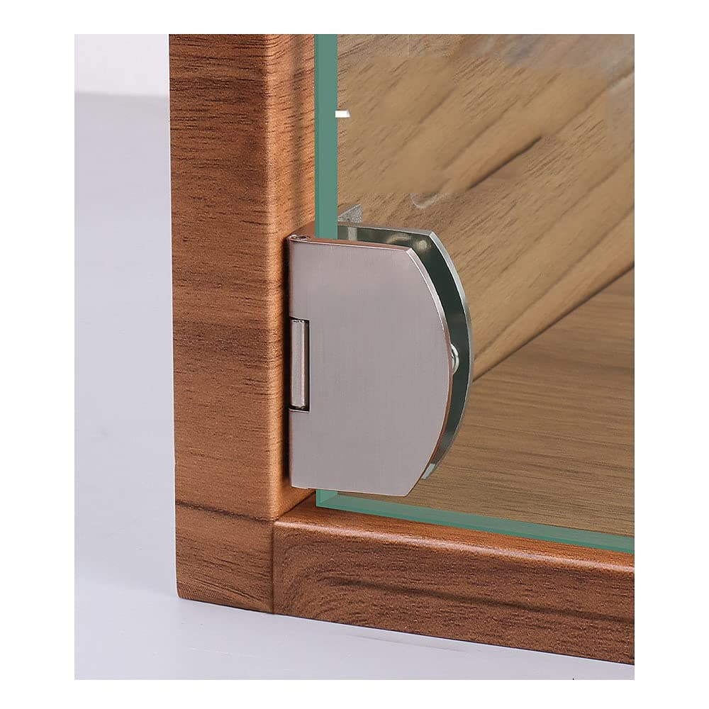 TINGQIAO [2 pieces] Cabinet glass door hinge bathroom clamp frameless glass door cabinet showcase cabinet clamp 90 degree hinge