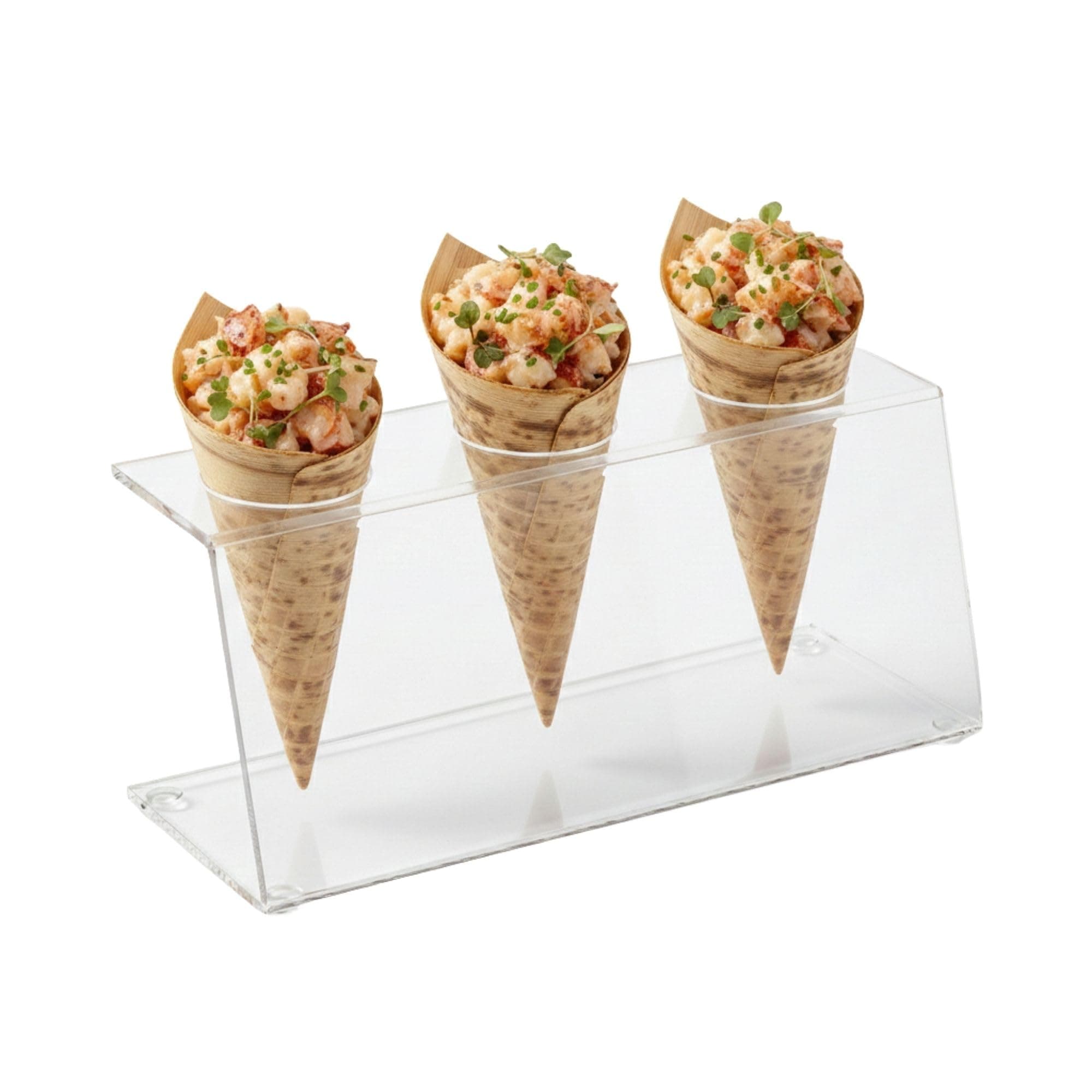Restaurantware Clear Tek Clear Acrylic Ice Cream Cone Holder - 3 Slots - 1Ct Box - Restaurantware