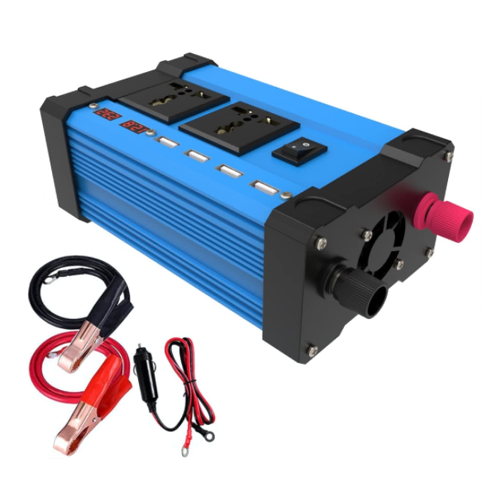 WONOOSCar Solar Inverter, 4000W Car Power Inverter 12V - 220V Car Power Transformer with Digital LCD Display Car Charger Adapter
