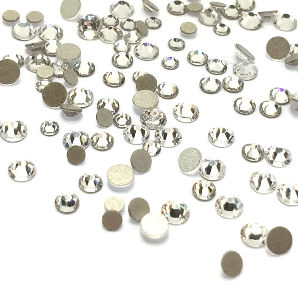 Crystal (001) Clear 2058 Austrian Crystal Austria Nail Art Tiny Small Mixed Sizes ss5 ss7 ss9 Flatbacks No Hotfix Rhinestones Bling DIY Round gems Resin Jewellery Deco