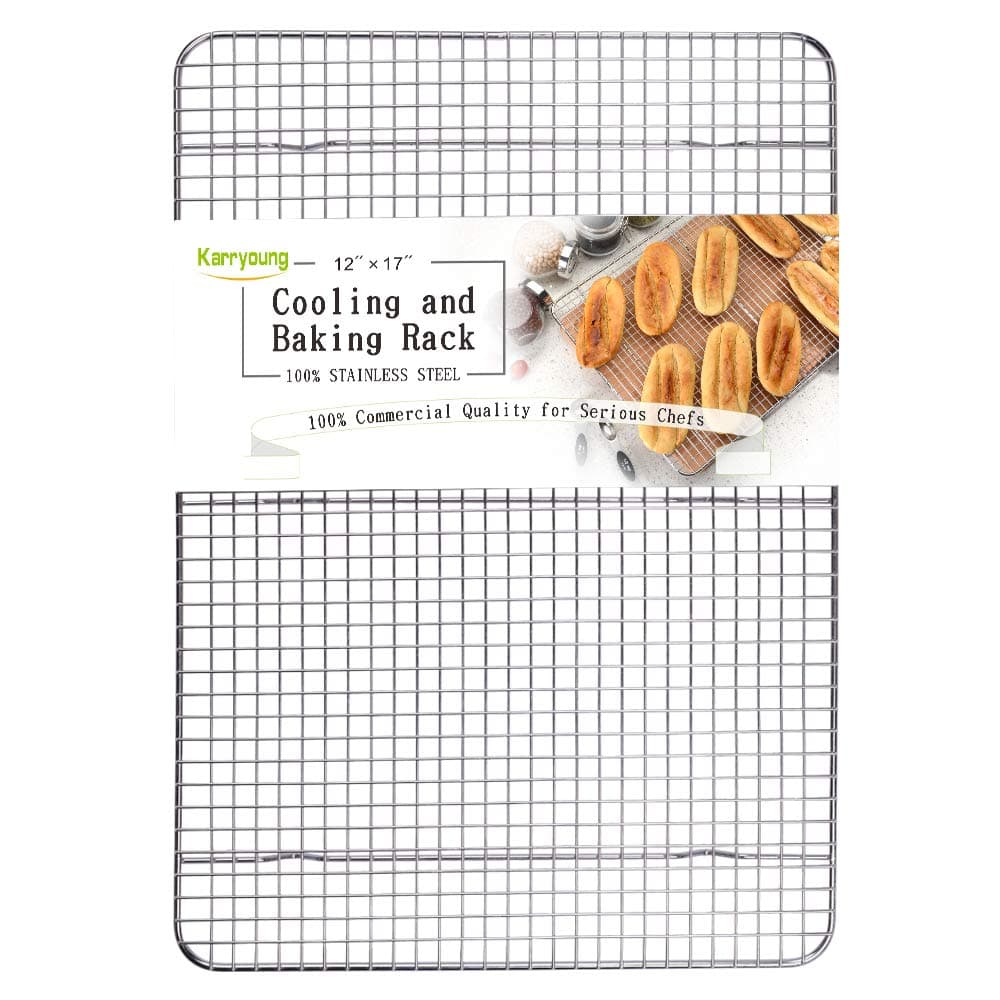 Stainless Steel Cooling Rack,Baking Rack, Grid Design, Size 11.8" x 16.9" Fits Half Sheet Cookie Pan Oven Safe Rack