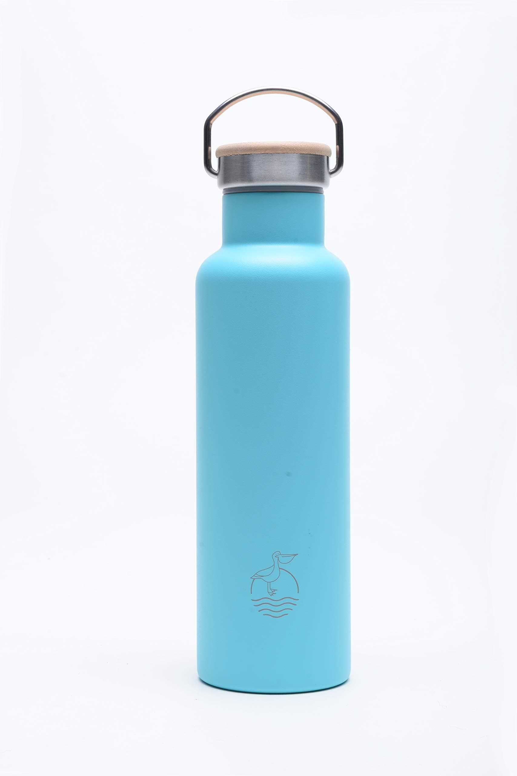 600 ml Double Wall Vacuum Insulated Stainless Steel Leak proof Sports Water Bottle for Cyclist, Runners, Hikers, Trekkers, Beach Goers, Picnics, Camping, Office Goers, Walkers, Travelers. Standard Mouth with BPA Free Cap, Turquoise
