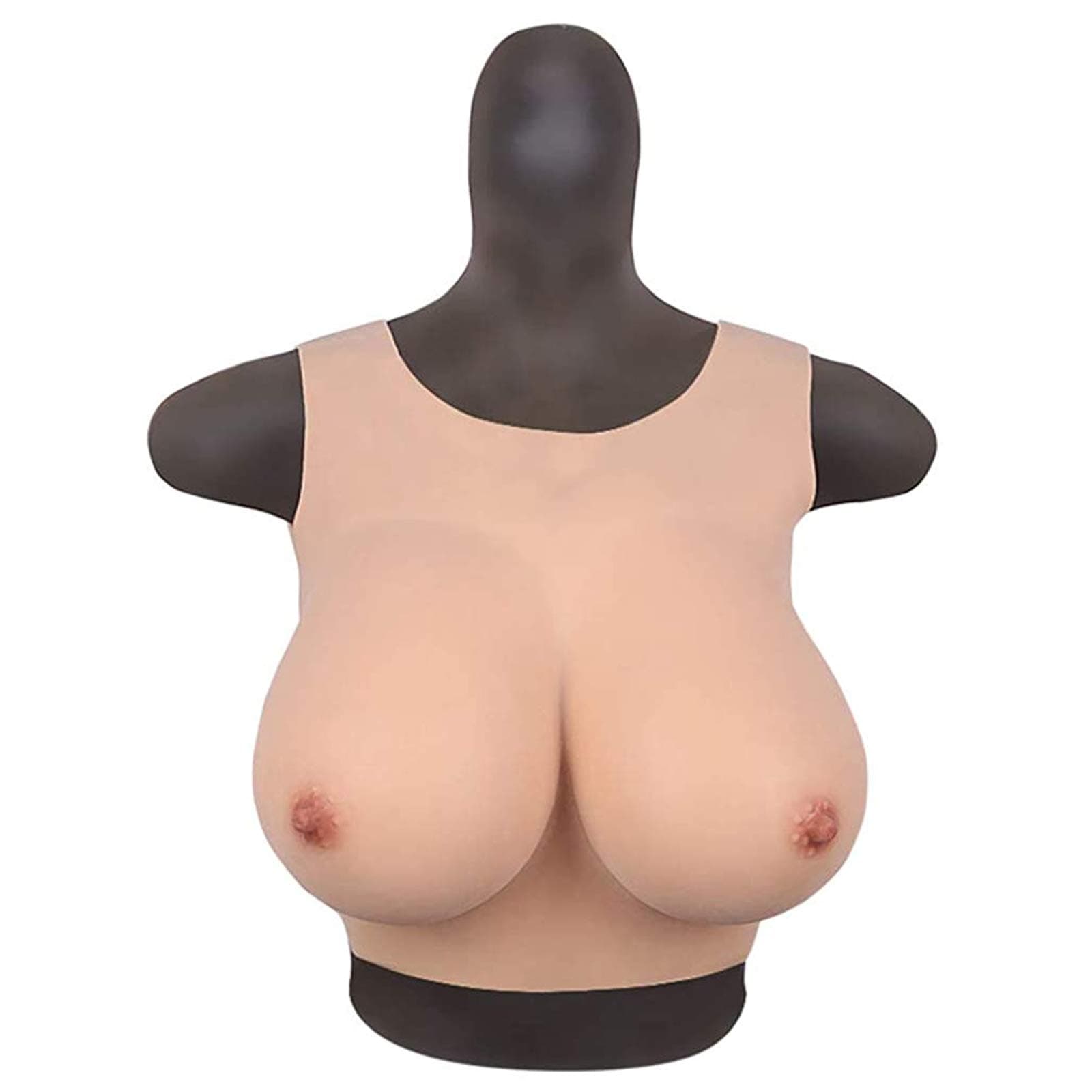 YIERSANSI Realistic Silicone Breast Forms - Fake Breastplates Round Collar Wear Comfortable Breast Lifelike Cosplay Mastectomy Bra,#1,G Cup